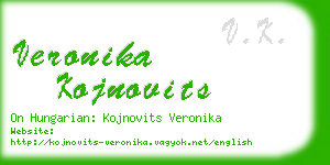 veronika kojnovits business card